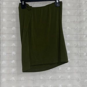 Army green strapless top